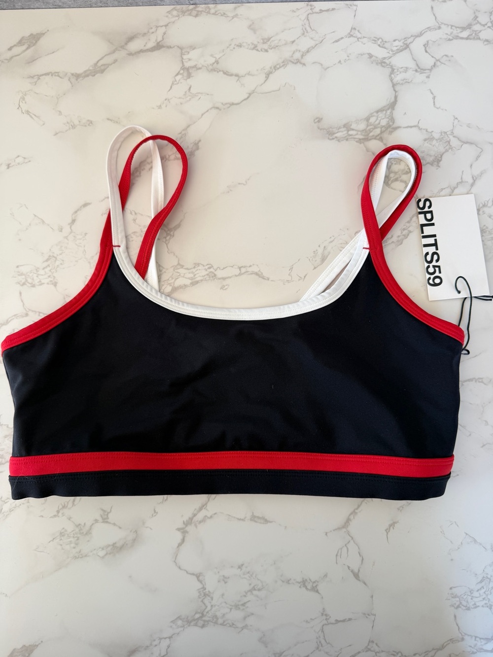 Splits59 Black, Red & White Sports Bra